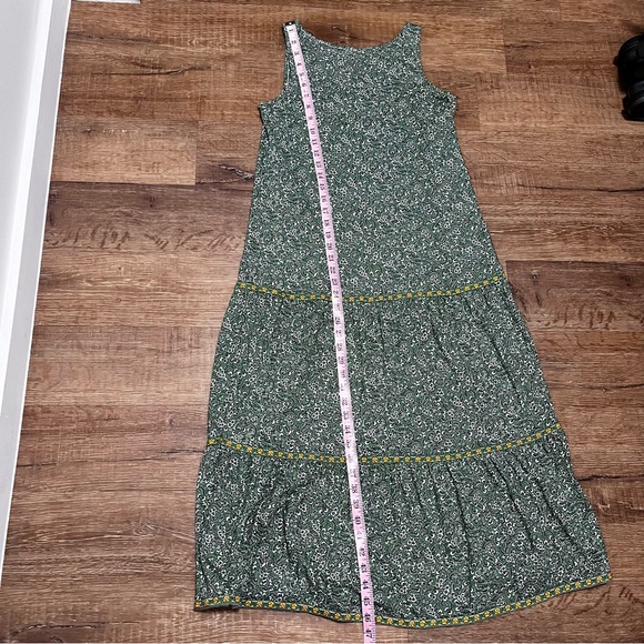 J. Jill Green Grass Fern Ditsy Tiered Mixed-Print Maxi Dress Size XS - Picture 9 of 12